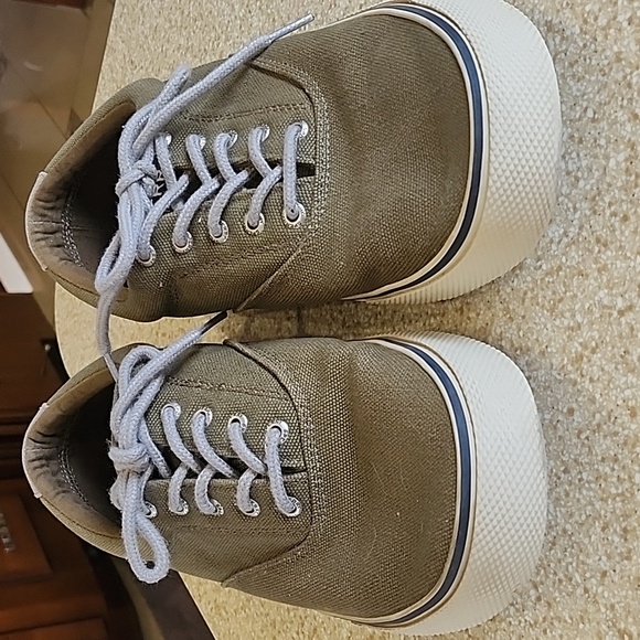 Sperry Top Sider Men's Casual  Canvas Olive Green Shoes Size 12 - Picture 3 of 8